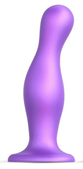 Фиолетовая насадка Strap-On-Me Dildo Plug Curvy size L - Strap-on-me - купить с доставкой в Черкесске