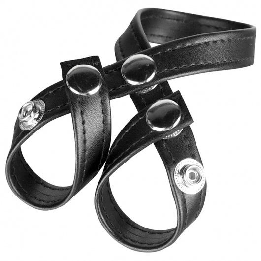 Разделитель мошонки из искусственной кожи на клепках 8 STYLE BALL DIVIDER - BlueLine - купить с доставкой в Черкесске