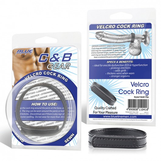 Кольцо на пенис из искусственной кожи на липучке VELCRO COCK RING - 5 см. - BlueLine - в Черкесске купить с доставкой