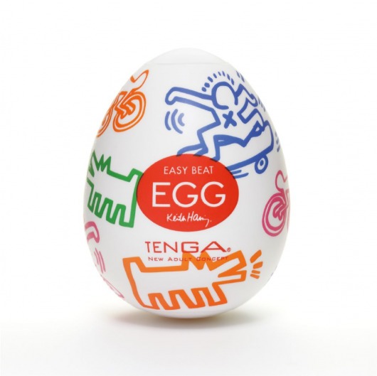 Мастурбатор-яйцо Keith Haring EGG STREET - Tenga - в Черкесске купить с доставкой