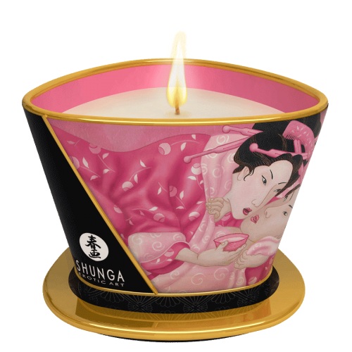 Массажная свеча Rose Petals с ароматом розы - 170 мл. - Shunga - купить с доставкой в Черкесске