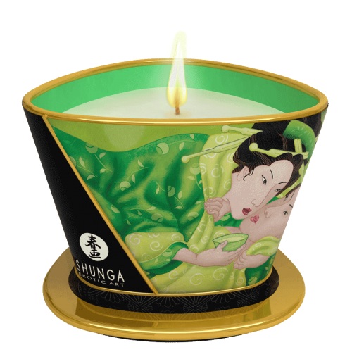 Массажная свеча Exotic Green Tea с ароматом зелёного чая - 170 мл. - Shunga - купить с доставкой в Черкесске