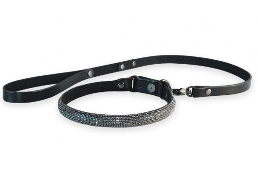 Эффектный сверкающий ошейник с поводком  Гламур - Sitabella - купить с доставкой в Черкесске