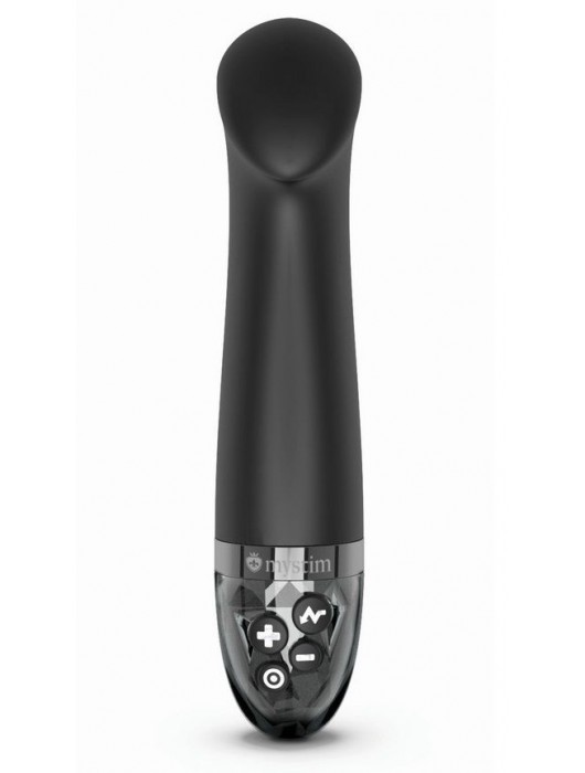 Черный вибратор с функцией электростимуляции Right on Ron - 17 см. - MyStim - купить с доставкой в Черкесске