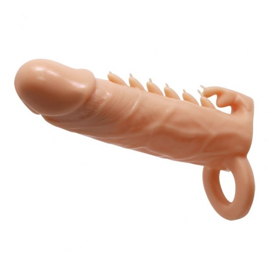 Телесная удлиняющая насадка Penis Sleeve Emmitt - 17 см. - Baile - в Черкесске купить с доставкой