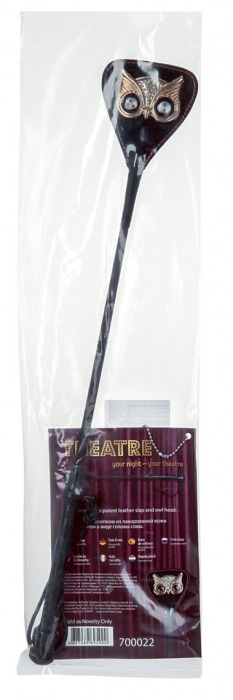 Чёрный стек с совой на кожаном наконечнике - 24 см. - ToyFa - купить с доставкой в Черкесске