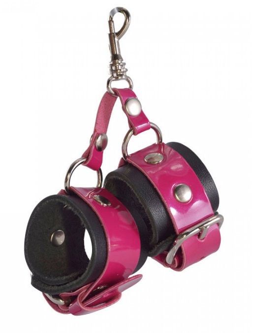 Розово-черный брелок  Наручники - Sitabella - купить с доставкой в Черкесске