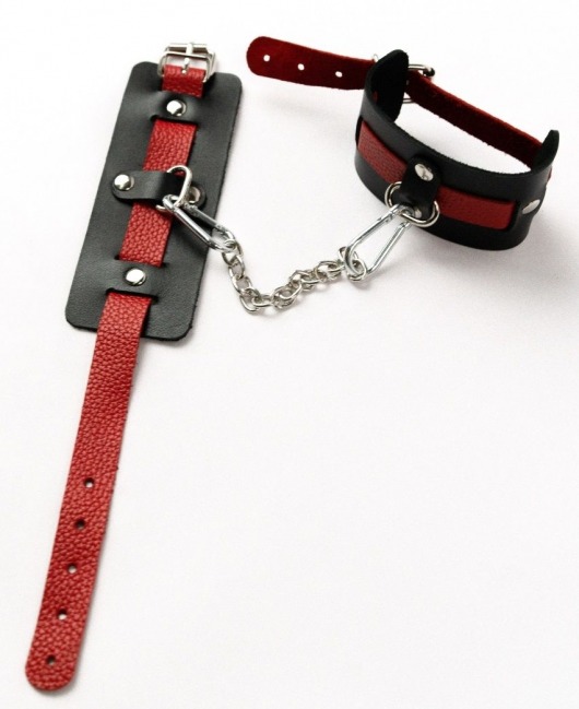 Черные оковы с красным декором и заклепками - Crazy Handmade - купить с доставкой в Черкесске