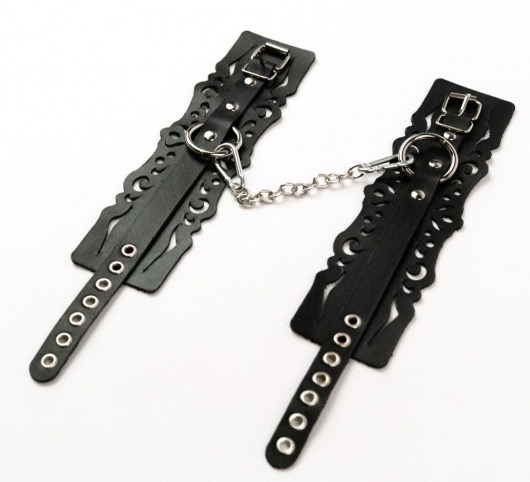 Узорчатые кожаные оковы с регулируемыми ремешками - Crazy Handmade - купить с доставкой в Черкесске