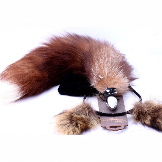 Игровой комплект: серебристая анальная пробка с пушистым хвостом и ободок-ушки - Crazy Handmade - купить с доставкой в Черкесске