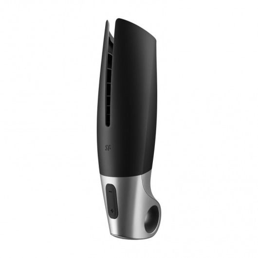 Черный мастурбатор с вибрацией Power Masturbator - Satisfyer - в Черкесске купить с доставкой