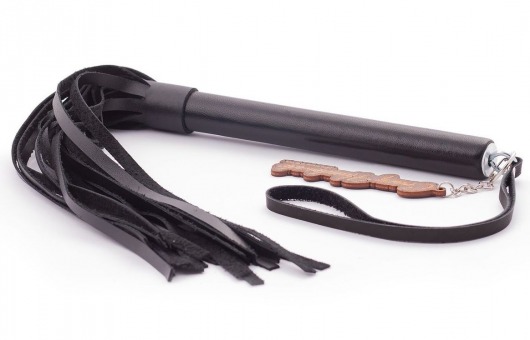 Черная кожаная плеть  Индиго  - 50 см. - Crazy Handmade - купить с доставкой в Черкесске