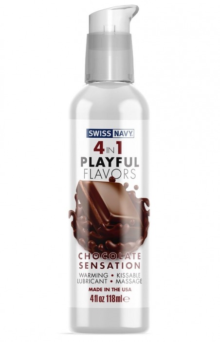 Массажный гель 4-в-1 Chocolate Sensation с ароматом шоколада - 118 мл. - Swiss navy - купить с доставкой в Черкесске