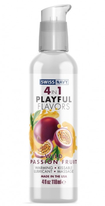 Массажный гель 4-в-1 Wild Passion Fruit с ароматом маракуйи - 118 мл. - Swiss navy - купить с доставкой в Черкесске
