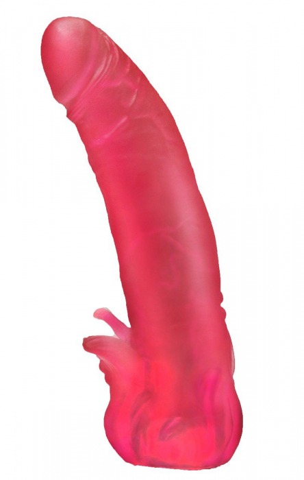 Розовая насадка для страпона с клиторальными лепестками - 18,5 см. - LOVETOY (А-Полимер) - купить с доставкой в Черкесске