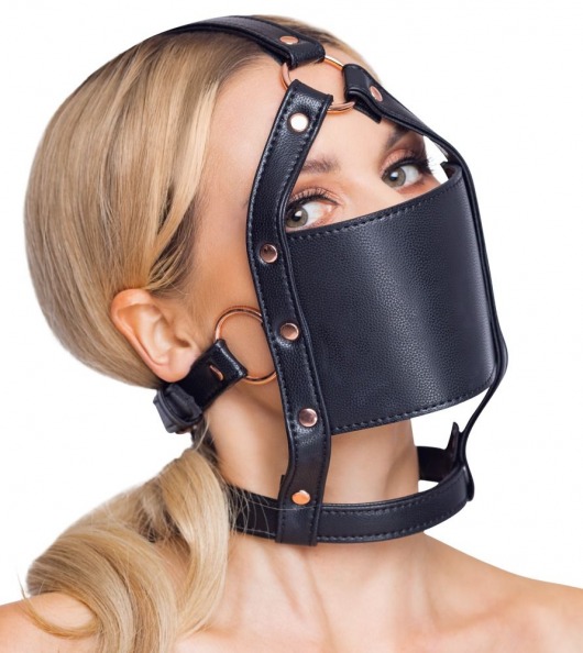 Черный намордник с кляпом-шаром Head Harness With A Gag - Orion - купить с доставкой в Черкесске