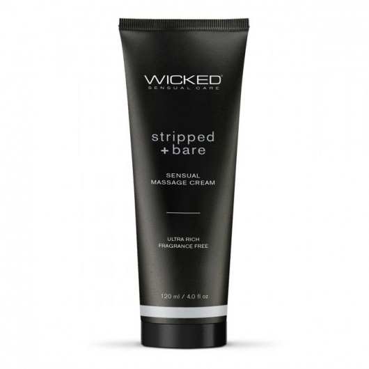 Массажный легкий крем WICKED Stripped plus Bare - 120 мл. - Wicked - купить с доставкой в Черкесске