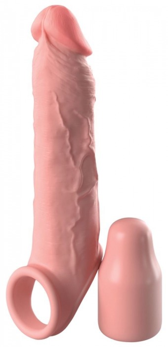Телесная насадка-удлинитель 2 Inch Silicone X-tension with Strap - 20,3 см. - Pipedream - в Черкесске купить с доставкой