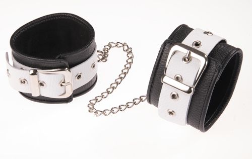 Черно-белые оковы на ноги - Sitabella - купить с доставкой в Черкесске