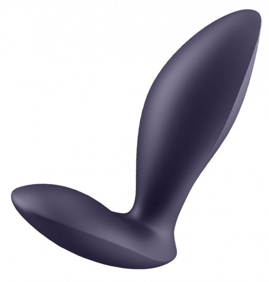 Фиолетовый анальный вибростимулятор Power Plug - Satisfyer - в Черкесске купить с доставкой