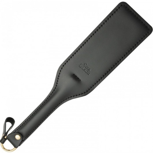 Черная кожаная шлепалка SitaBlack - 30 см. - Sitabella - купить с доставкой в Черкесске