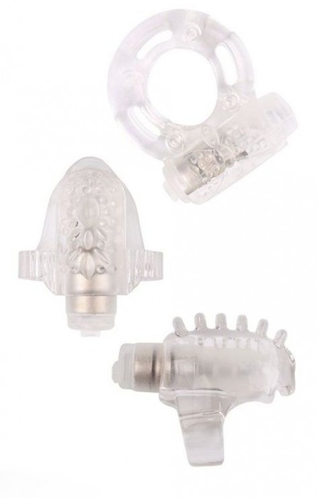 Набор из 3 прозрачных эрекционных колец с вибрацией Teasers Ring Kit - Chisa - в Черкесске купить с доставкой