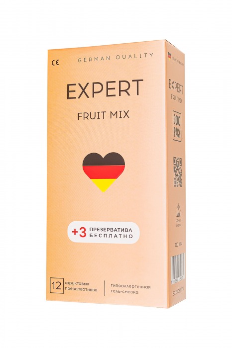 Ароматизированные презервативы EXPERT Fruit Mix - 12 шт.(+3 в подарок) - Expert - купить с доставкой в Черкесске
