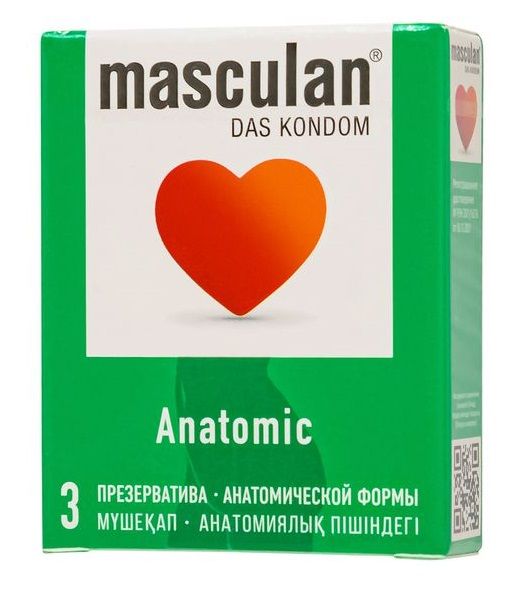 Презервативы анатомической формы Masculan Anatomic - 3 шт. - Masculan - купить с доставкой в Черкесске