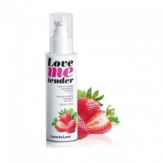 Съедобное согревающее массажное масло Love Me Tender Strawberry с ароматом клубники - 100 мл. - Love to Love - купить с доставкой в Черкесске