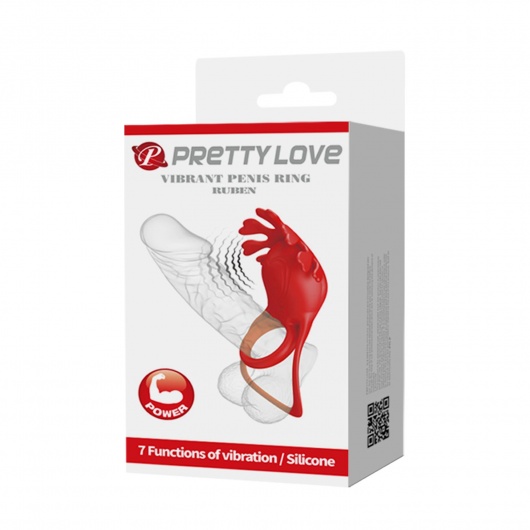 Красное эрекционное кольцо с вибрацией Ruben - Baile - в Черкесске купить с доставкой