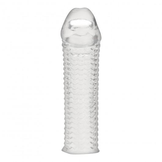 Текстурированная насадка на пенис Clear Textured Penis Enhancing Sleeve Extension - 16,5 см. - BlueLine - в Черкесске купить с доставкой