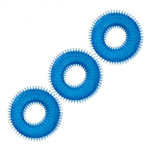 Комплект из трех голубых колец для эрекции 3-Pack Ultra-Stim Stretch Cock Rings - BlueLine - в Черкесске купить с доставкой