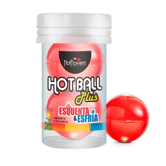 Лубрикант на масляной основе Hot Ball Plus с охлаждающе-разогревающим эффектом (2 шарика по 3 гр.) - HotFlowers - купить с доставкой в Черкесске