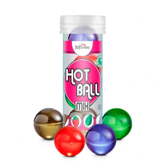 Ароматизированный лубрикант Hot Ball Mix на масляной основе (4 шарика по 3 гр.) - HotFlowers - купить с доставкой в Черкесске