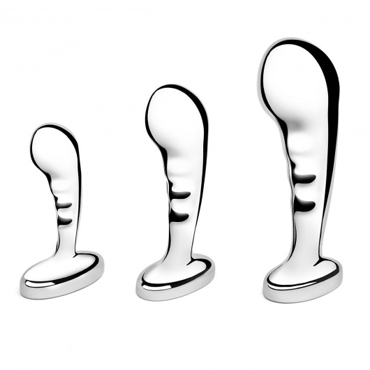 Набор из 3 стальных стимуляторов простаты Stainless Steel P-spot Training Set - b-Vibe - в Черкесске купить с доставкой