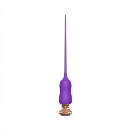 Фиолетовый тонкий стимулятор Nipple Vibrator - 23 см. - I-MOON - купить с доставкой в Черкесске