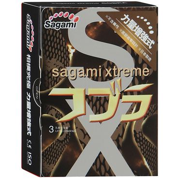 Суженные к основанию презервативы Sagami Xtreme COBRA - 3 шт. - Sagami - купить с доставкой в Черкесске