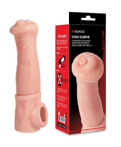 Телесная фантазийная насадка на член Cock Sleeve Size L - KOKOS - в Черкесске купить с доставкой