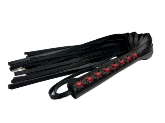 Кожаная плеть Sex Game с красным плетением на рукояти - 57 см. - БДСМ Арсенал - купить с доставкой в Черкесске