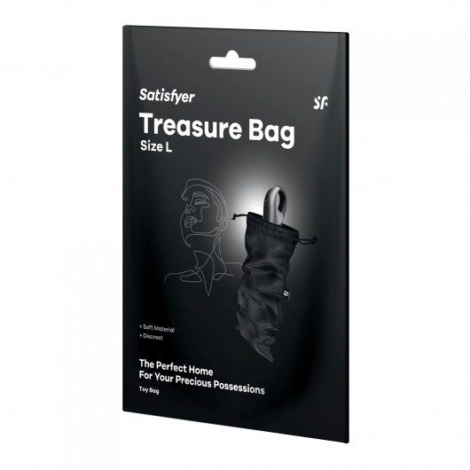 Черный мешочек для хранения игрушек Treasure Bag L - Satisfyer - купить с доставкой в Черкесске