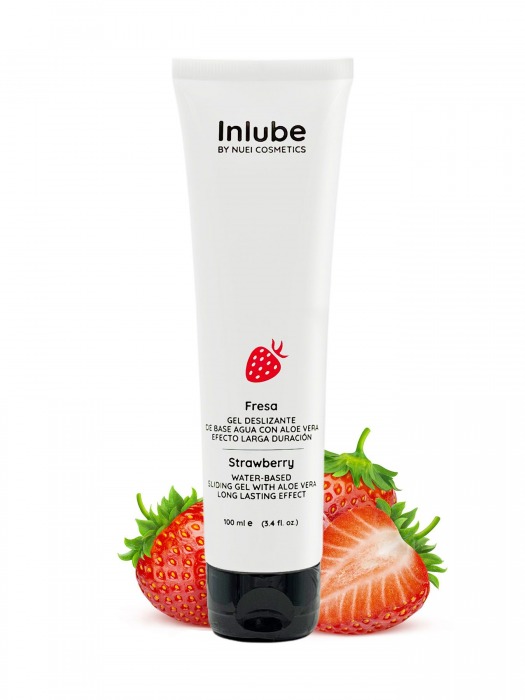Лубрикант на водной основе Nuei Inlube с алоэ вера и ароматом клубники - 100 мл. - Nuei cosmetics - купить с доставкой в Черкесске