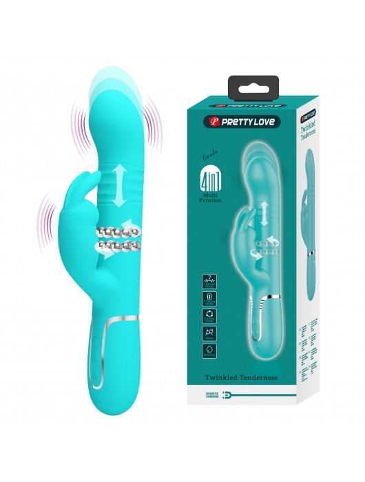 Мятный вибратор Coale с ротацией бусин и возвратно-поступательными движениями - 22,6 см. - Baile