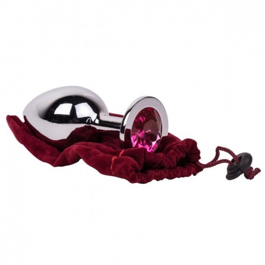 Большой стальной плаг с розовым кристаллом Pink Bubble Gum - 9,5 см. - Erotic Fantasy - купить с доставкой в Черкесске