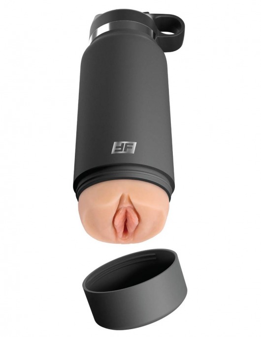 Серый мастурбатор в виде бутылки F*ck Flask - Pipedream - в Черкесске купить с доставкой