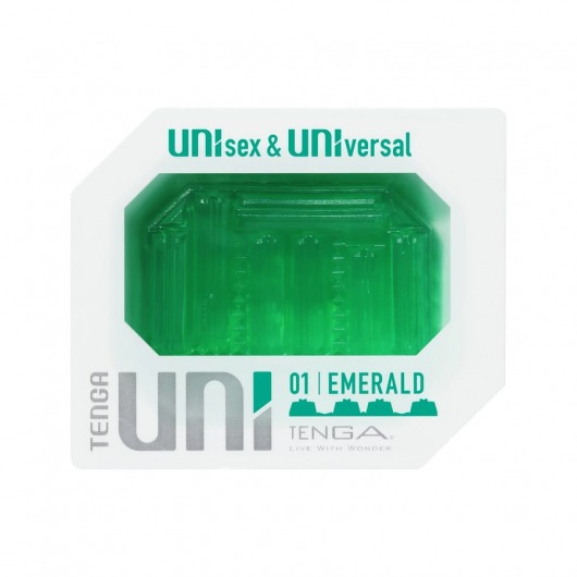 Зеленый мастурбатор-стимулятор Tenga Uni Emerald - Tenga - в Черкесске купить с доставкой