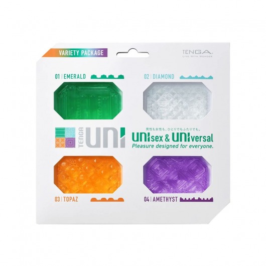Набор из 4 мастурбаторов-стимуляторов Tenga Uni Variety Pack - Tenga - в Черкесске купить с доставкой