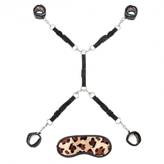 Леопардовая фиксация на матрас для рук и ног Classic Bedspreader - Lux Fetish - купить с доставкой в Черкесске
