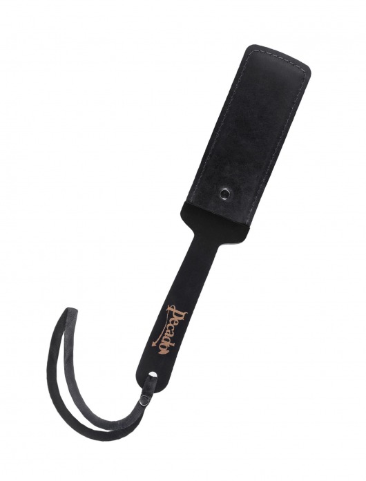 Черный твердый пэддл из натуральной кожи и дерева - 33 см. - Pecado - купить с доставкой в Черкесске