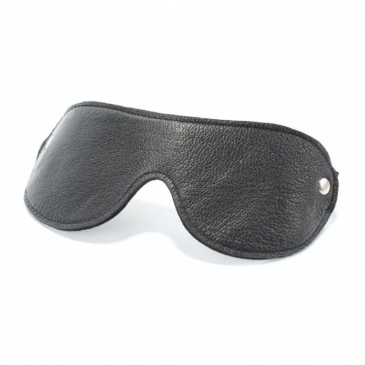 Черная кожаная маска на глаза - БДСМ Арсенал - купить с доставкой в Черкесске