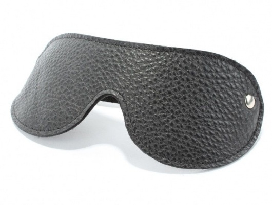 Черная кожаная маска на глаза - БДСМ Арсенал - купить с доставкой в Черкесске